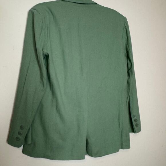 Thakoon Collective Green Oversized Linen Blend Blazer Women’s Size 6 Lightweight - Picture 5 of 9